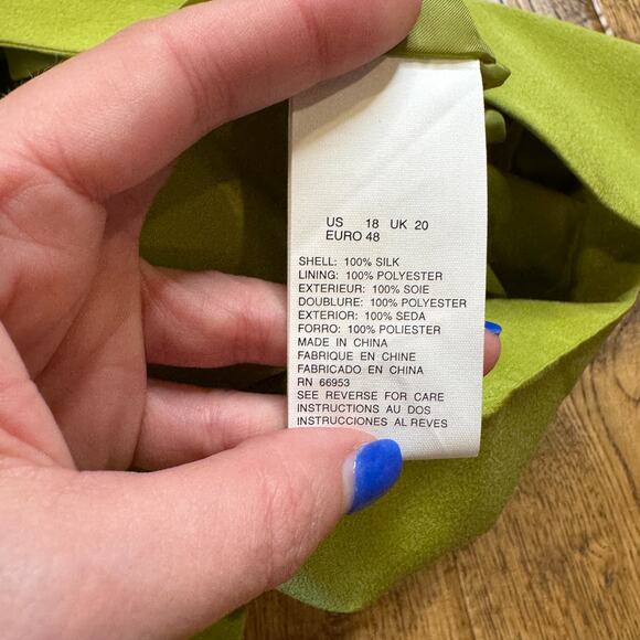 VTG Silks By Joan Leslie Blazer & Shirt Green Floral 100% Silk Womens Size 16/18 - Picture 7 of 14